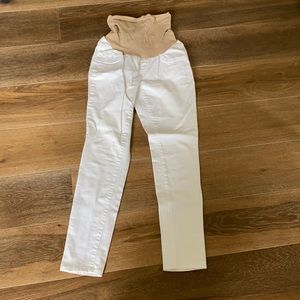 White maternity jeans